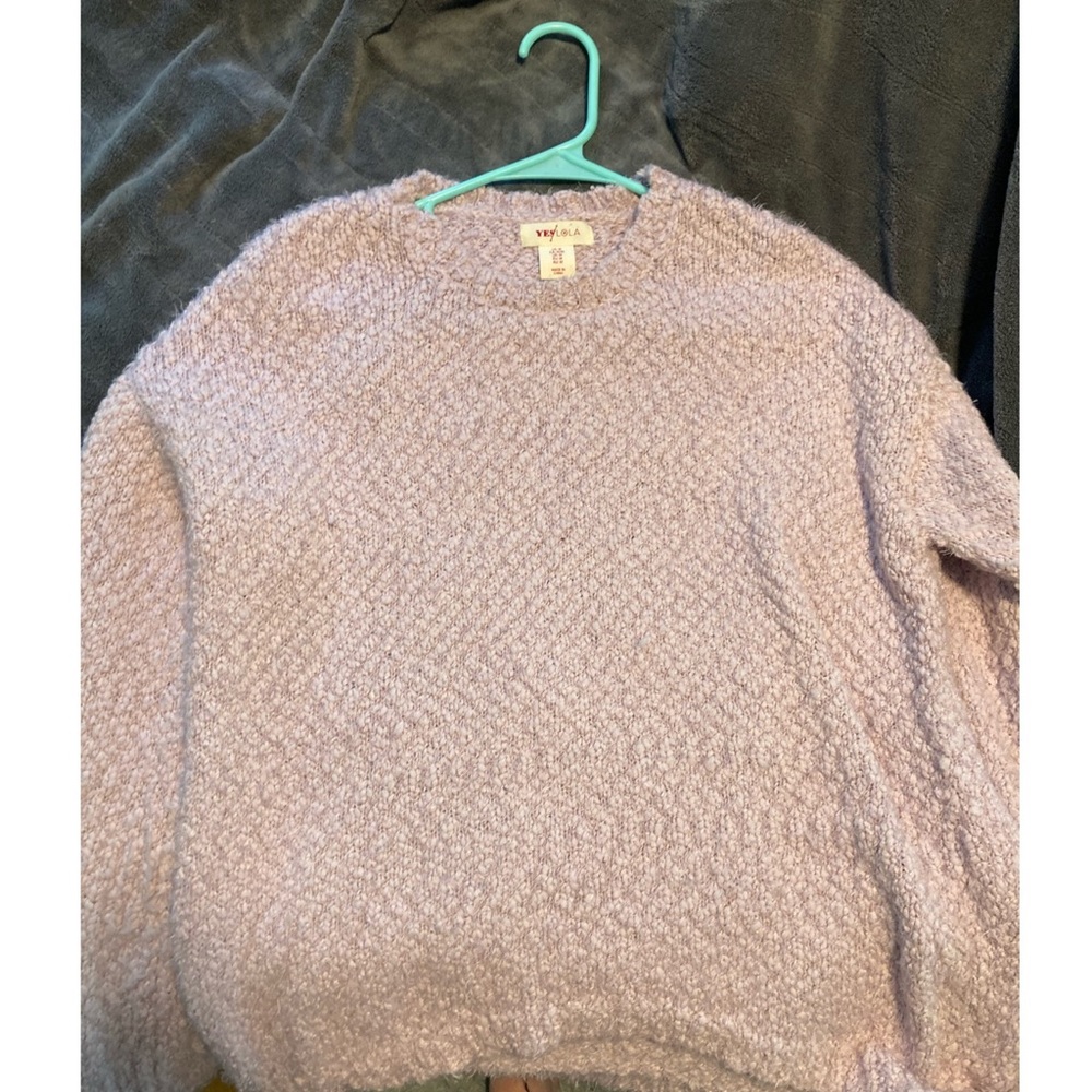 Purple fuzzy sweater